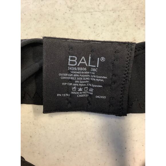 Bali Women's 38C Black One Smooth U Ultra Light Underwire Bra Convertible I6-17 - Picture 6 of 6
